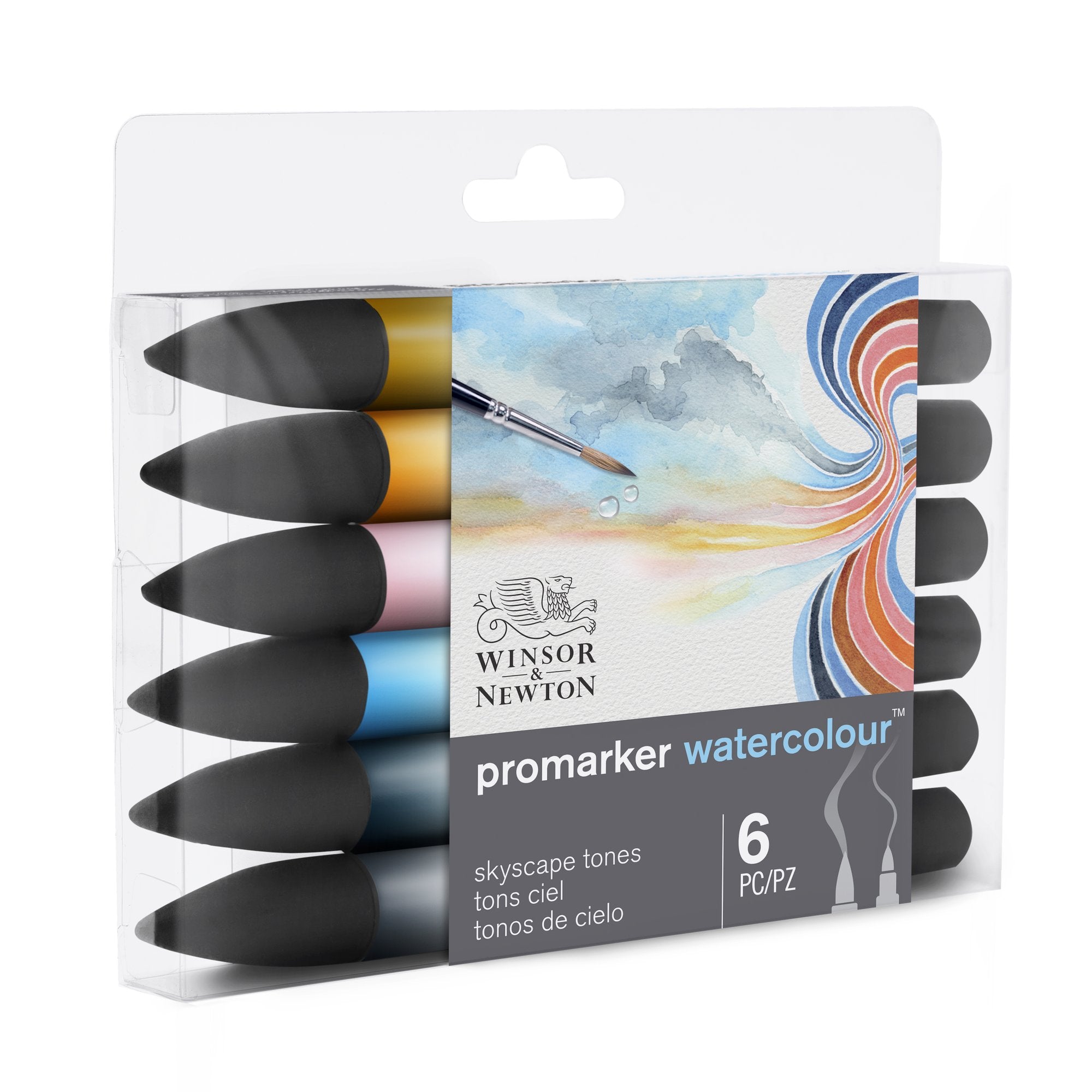Winsor & Newton Promarker Watercolour Set of 6 - Skyscape Tones
