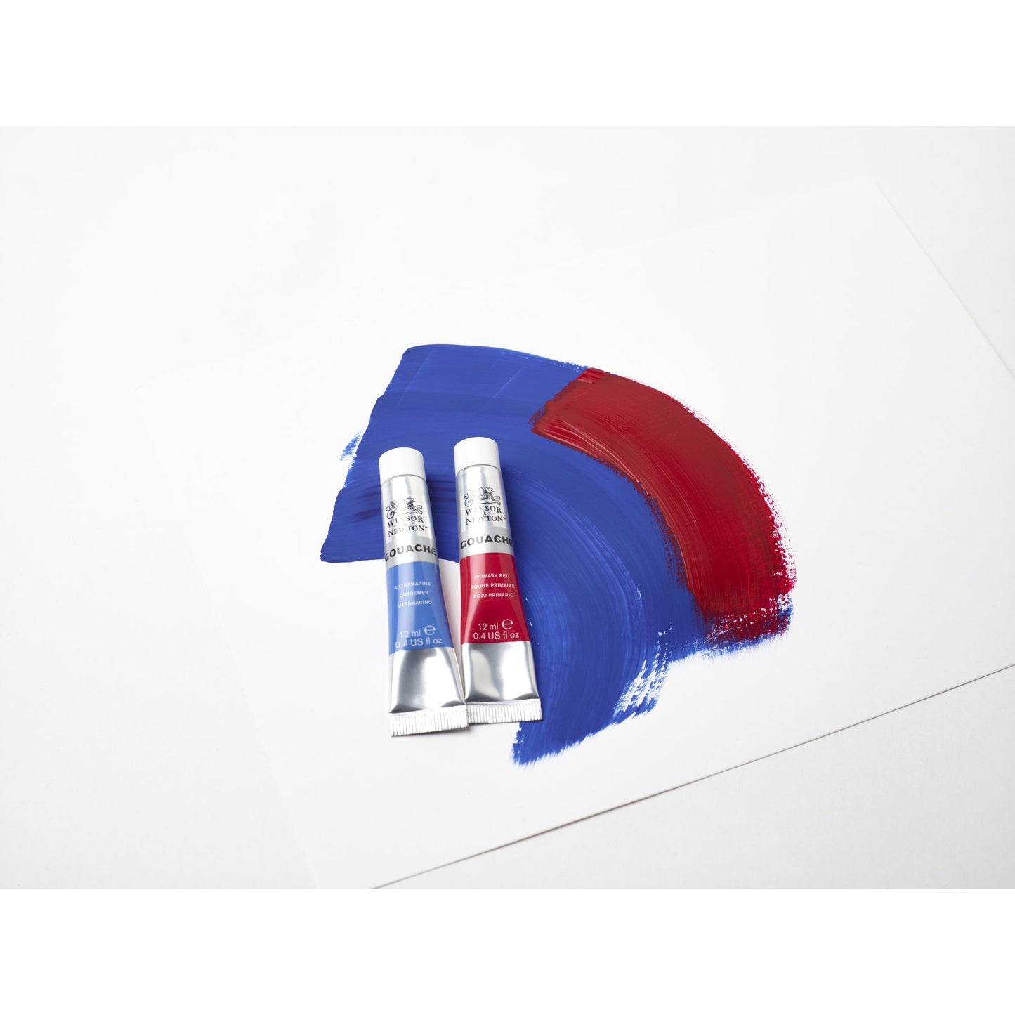 Winsor & Newton Gouache - Ultramarine and Primary Red layering