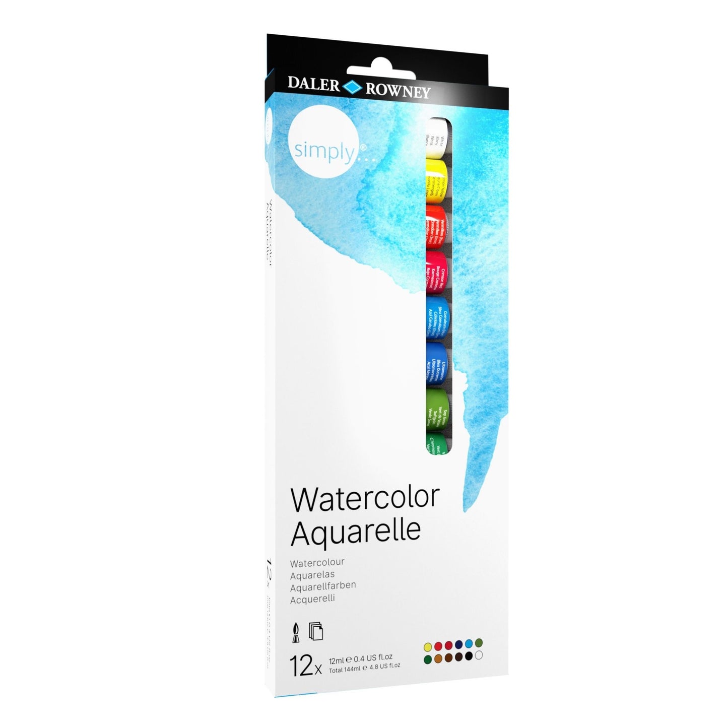 Daler-Rowney Simply Watercolour 12 x 12ml Tube Set