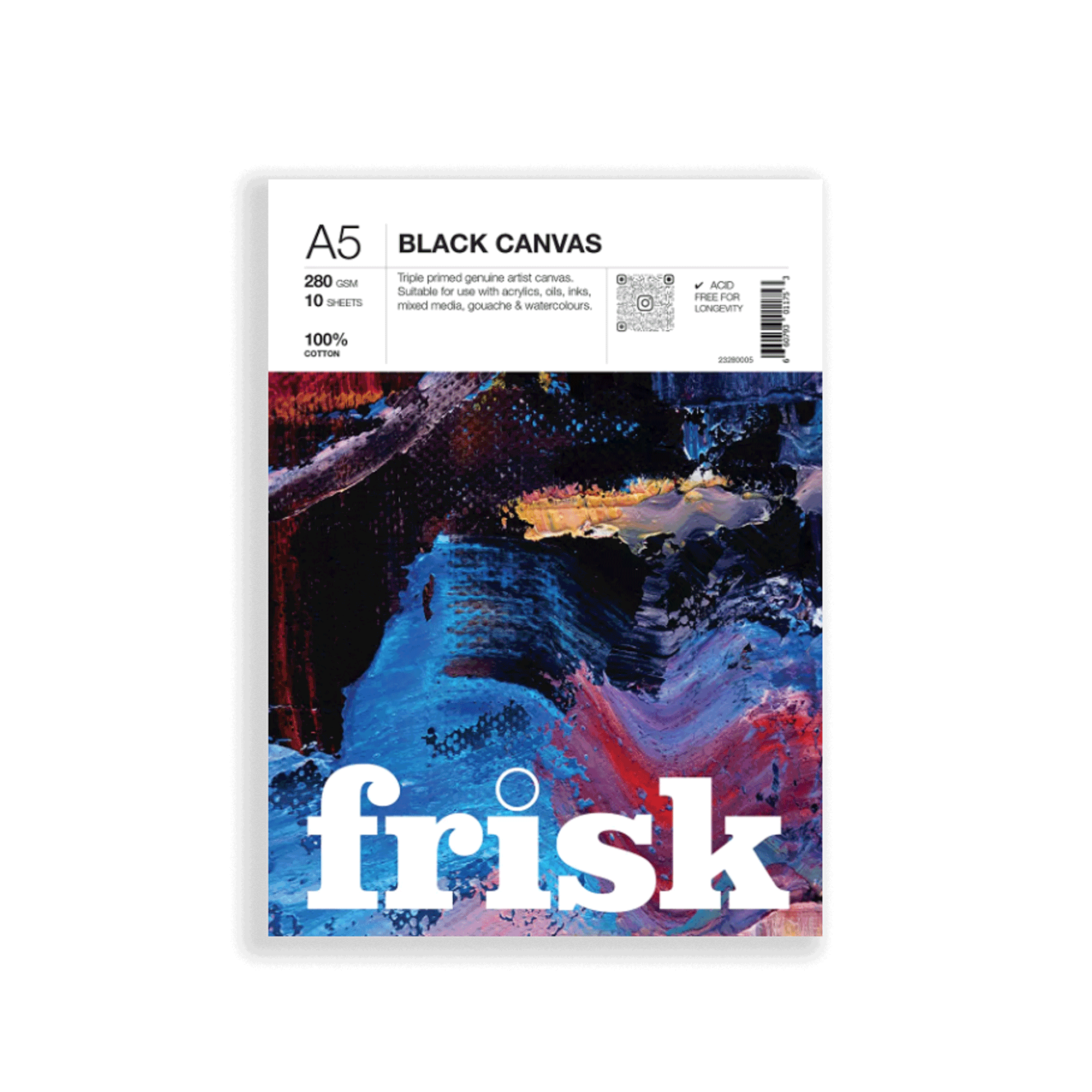 Frisk Black Canvas Pad 280gsm - A5