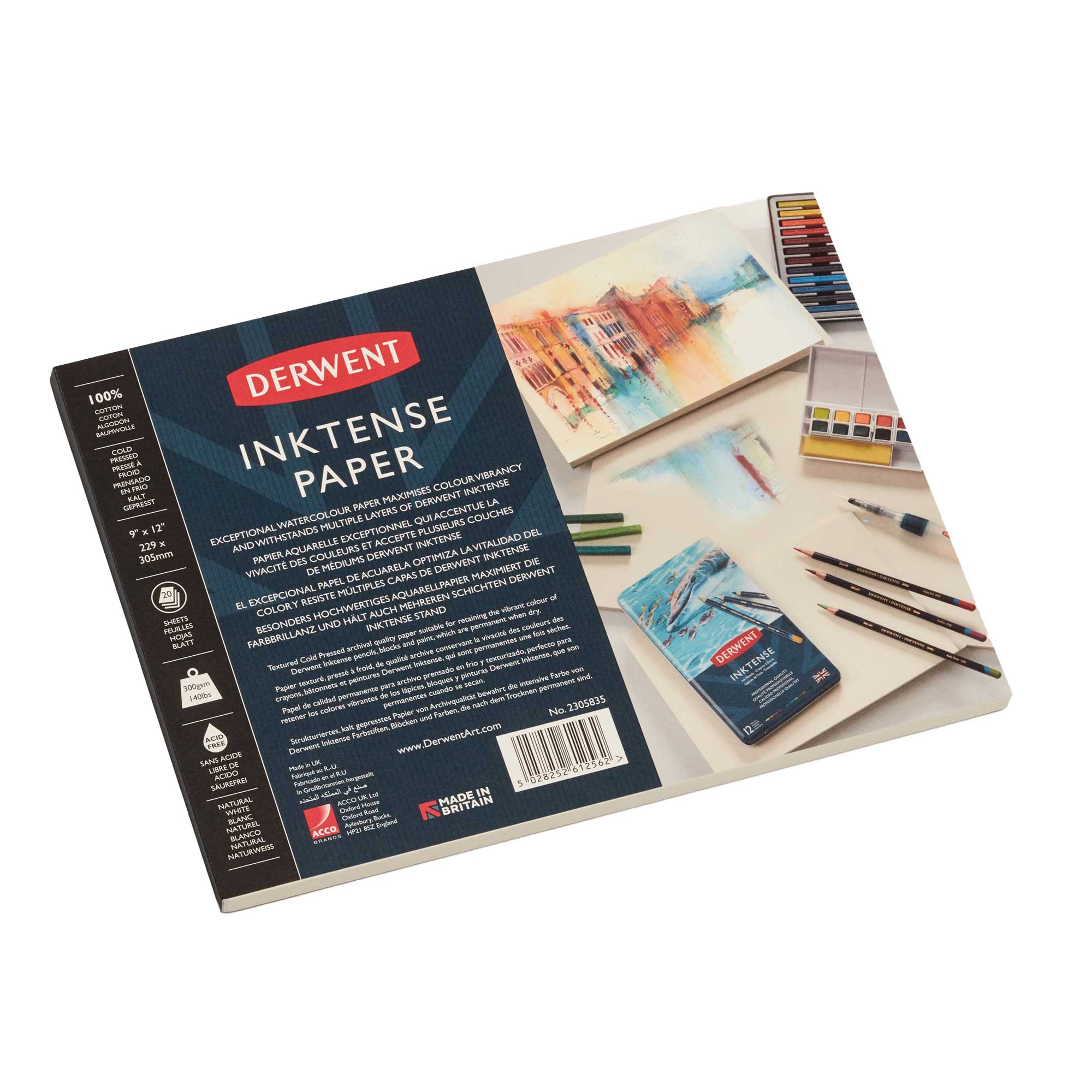 Derwent Inktense Paper Pad - 20 Sheets 300gsm/ 140lbs - 9x12 inches