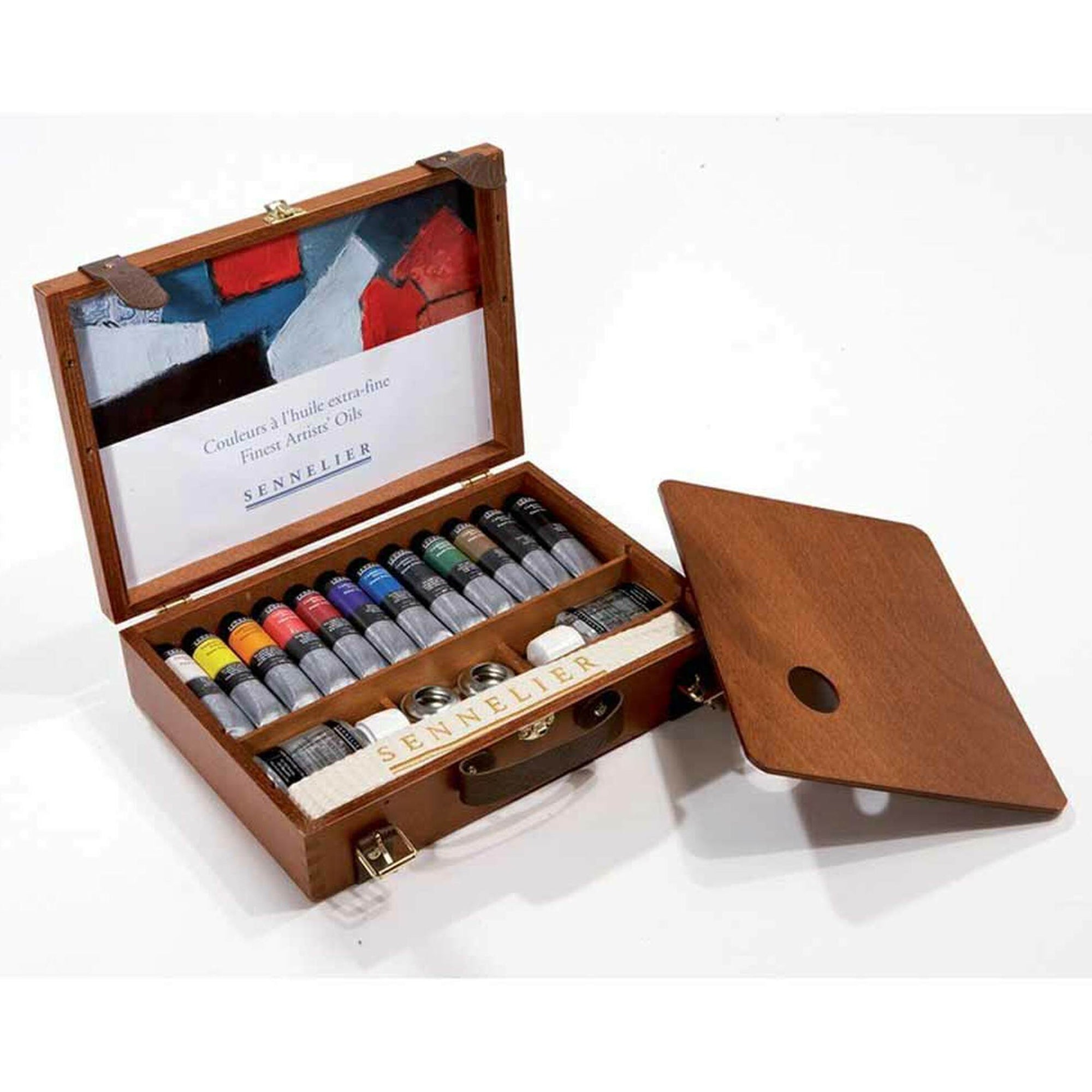 Sennelier Artists Oil Colour - Wooden Box Set of 12 x 40ml Tubes + Accessories