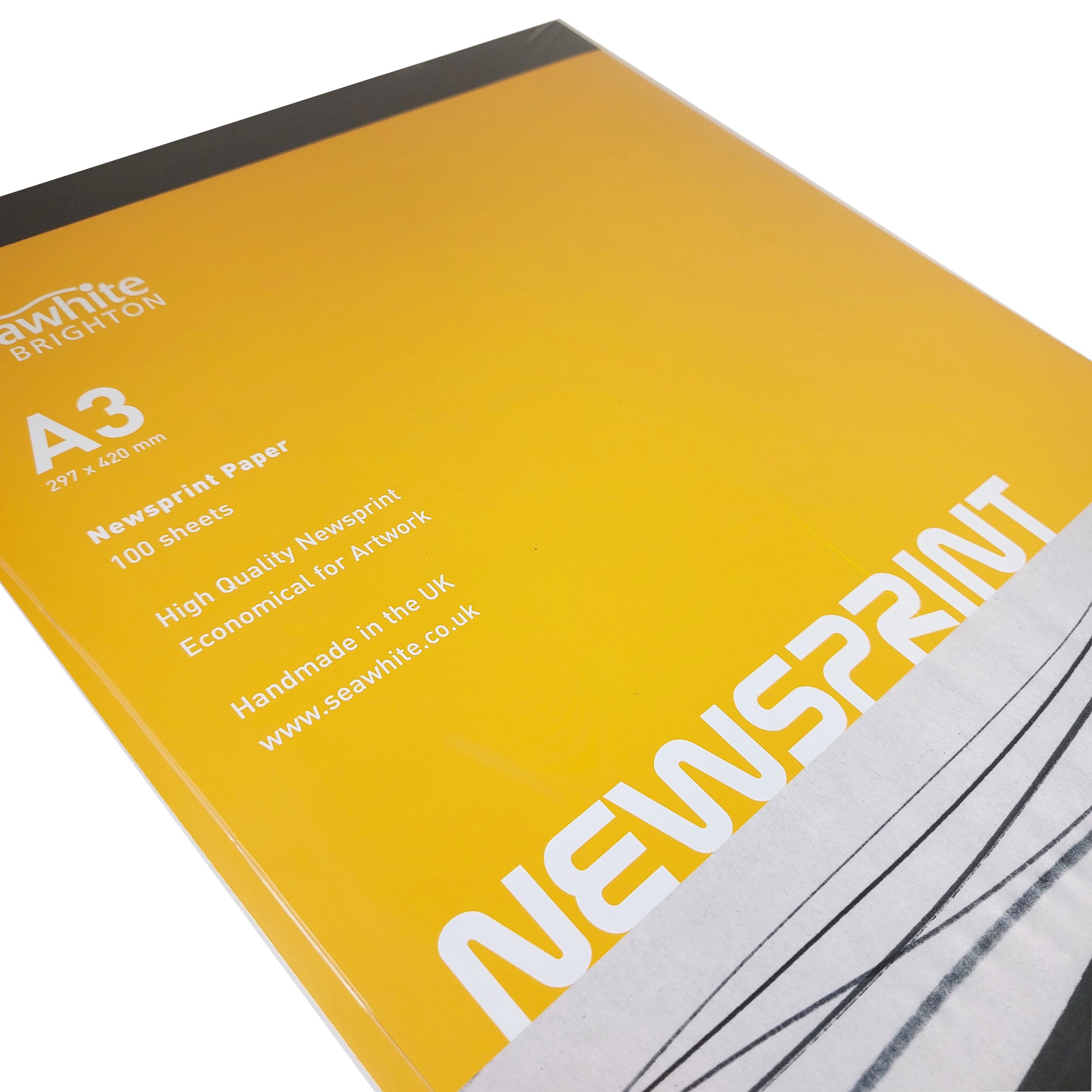 Seawhite Newsprint Paper Pad - A3 - 49gsm - 100 Leaves