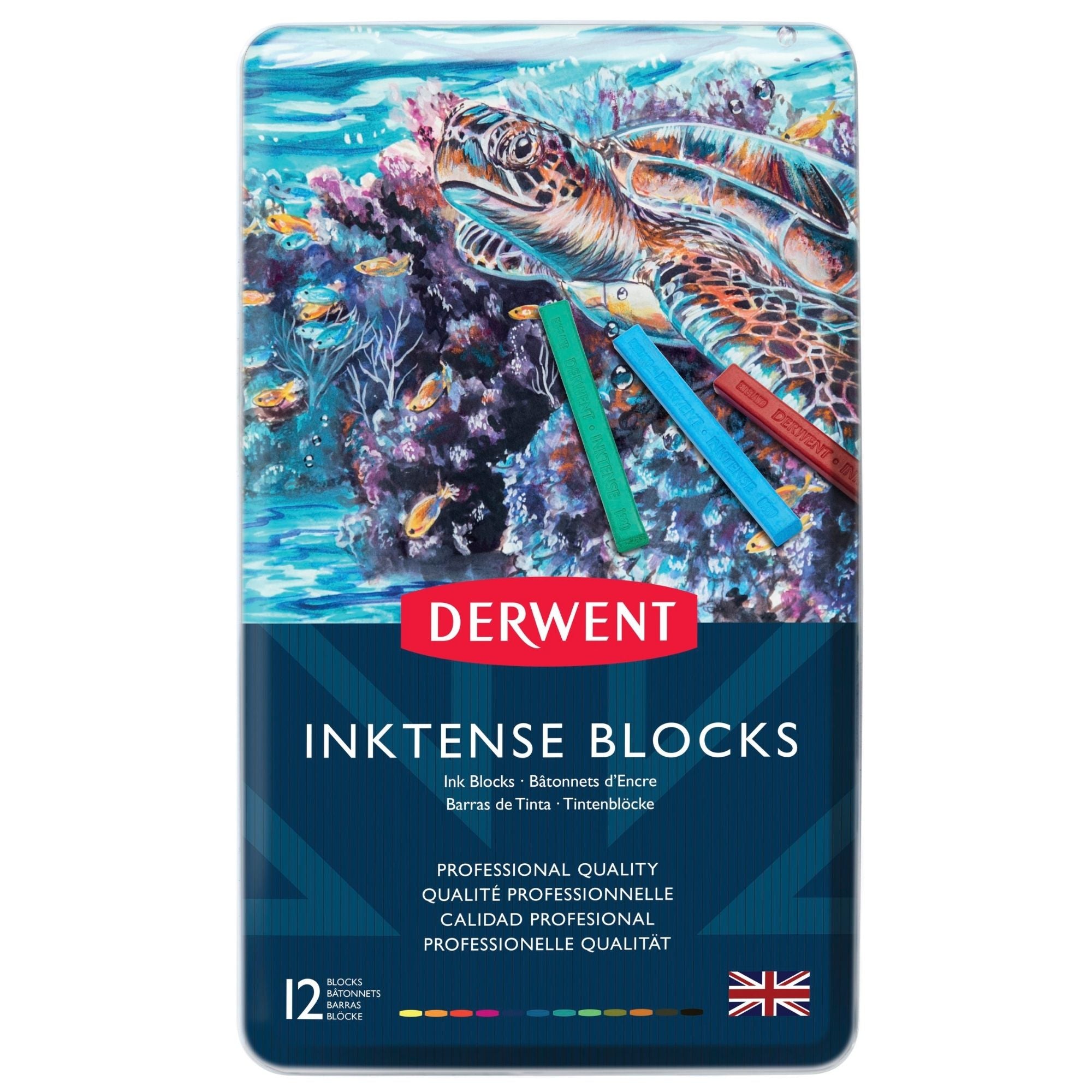 Derwent Inktense Blocks - Metal Tin Set of 12
