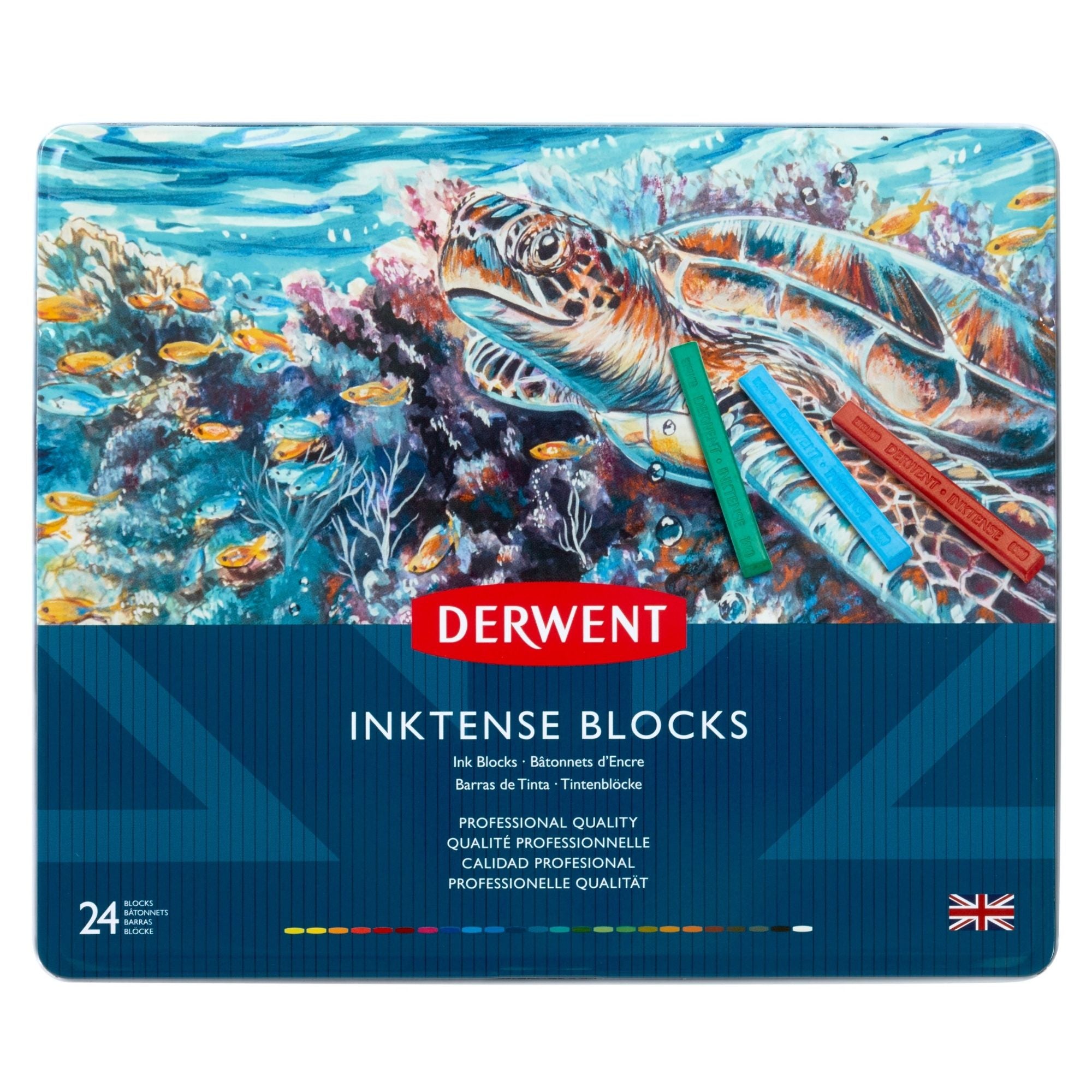 Derwent Inktense Blocks - Metal Tin Set of 24