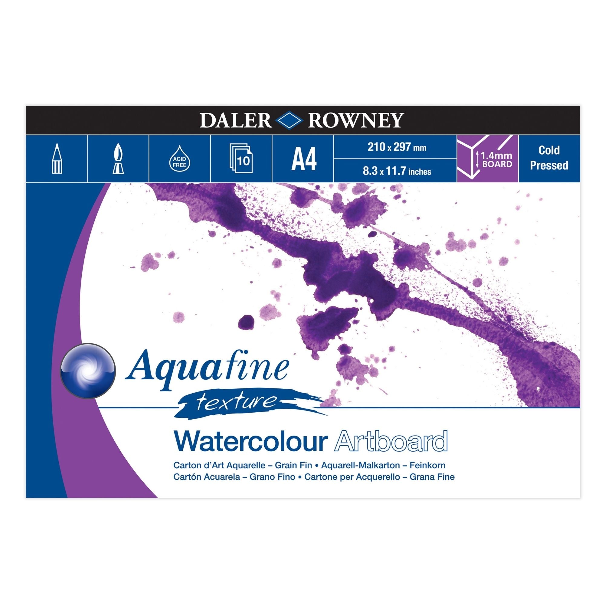 Daler-Rowney Aquafine Watercolour Artboard pads - Cold Pressed - A4