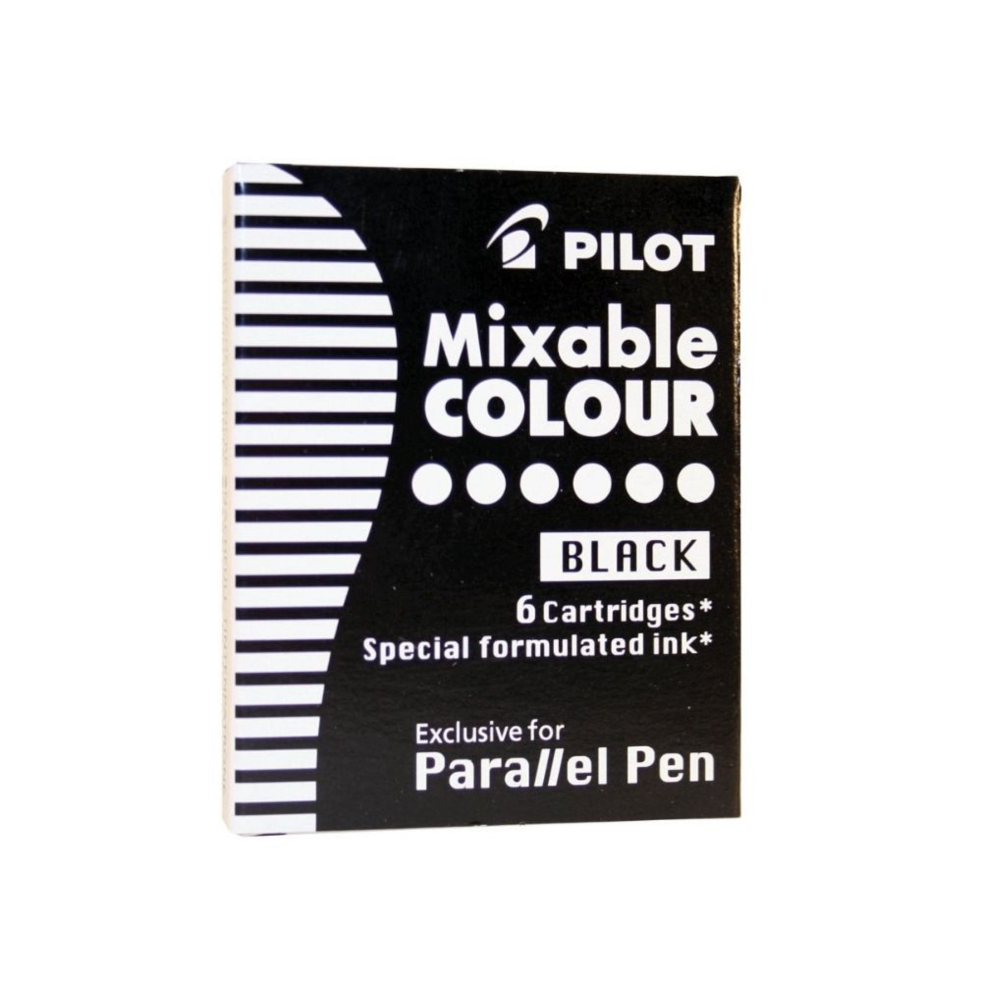 Pilot Parallel Pen Ink Cartridges - 6 Black Cartridges