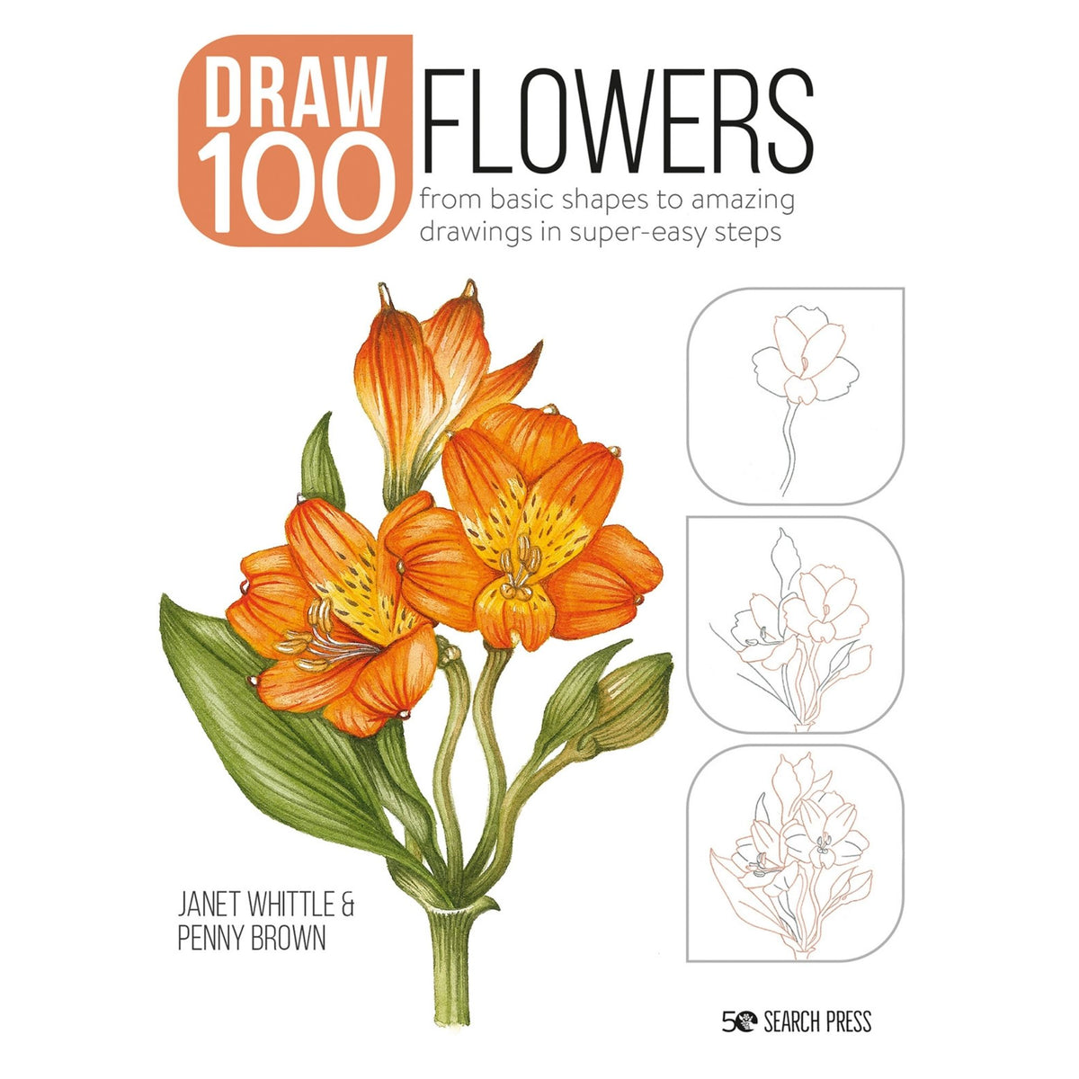 Draw 100 Flowers - J. Whittle &amp; P. Brown - Cover