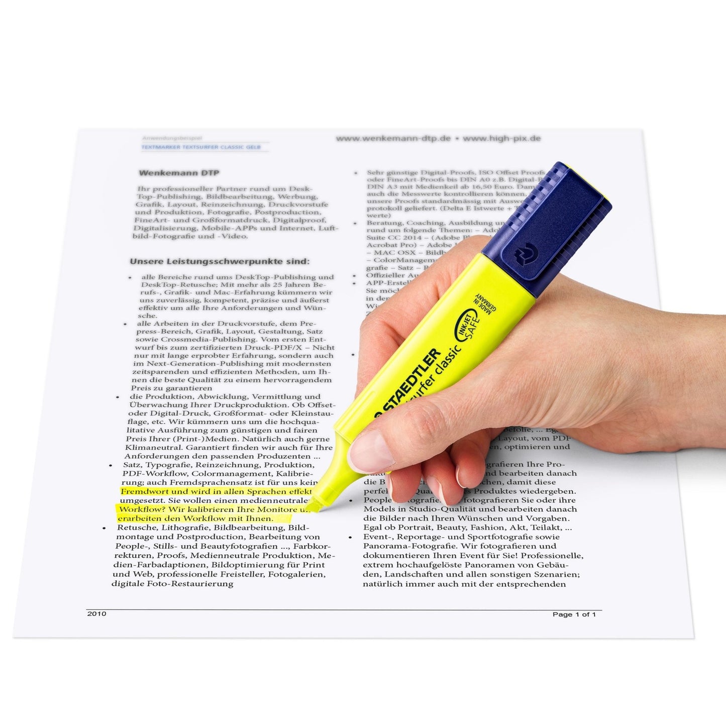 Staedtler Textsurfer Classic Highlighter in Use