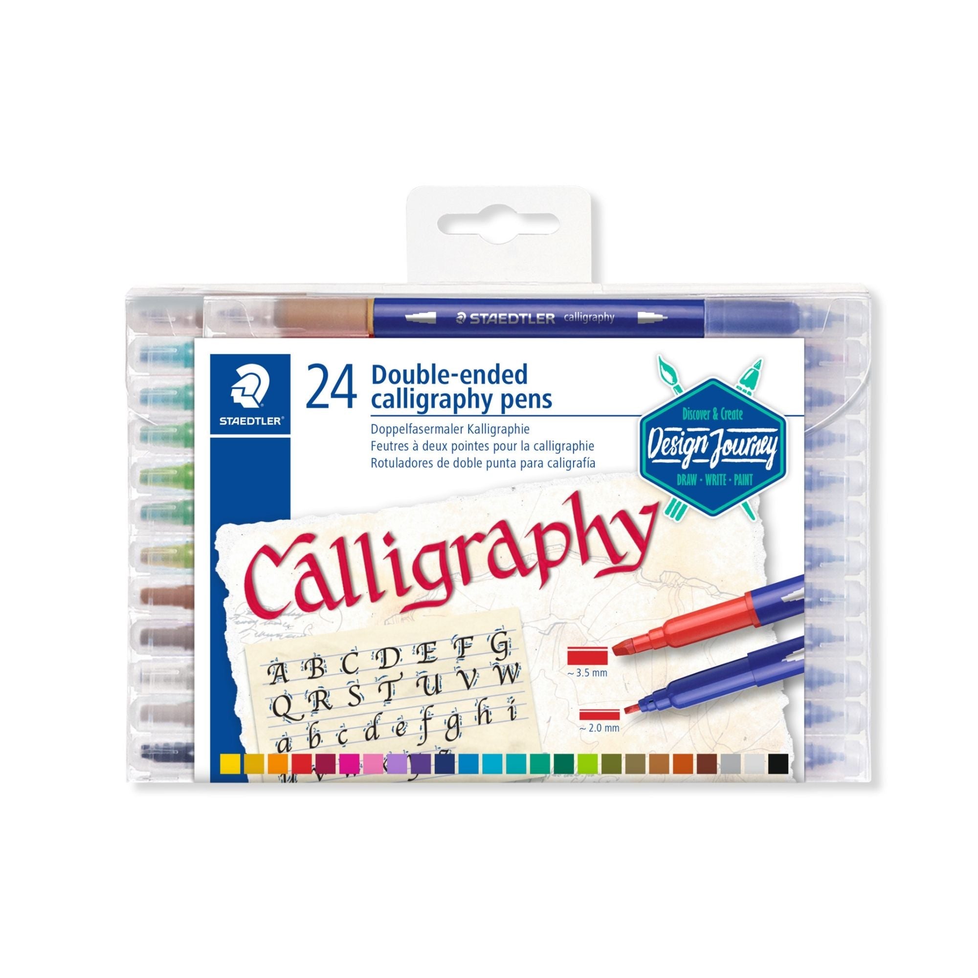 Staedtler Calligraphy Duo - Assorted Calligraphy Marker Pens (2.0mm - 3.5mm)