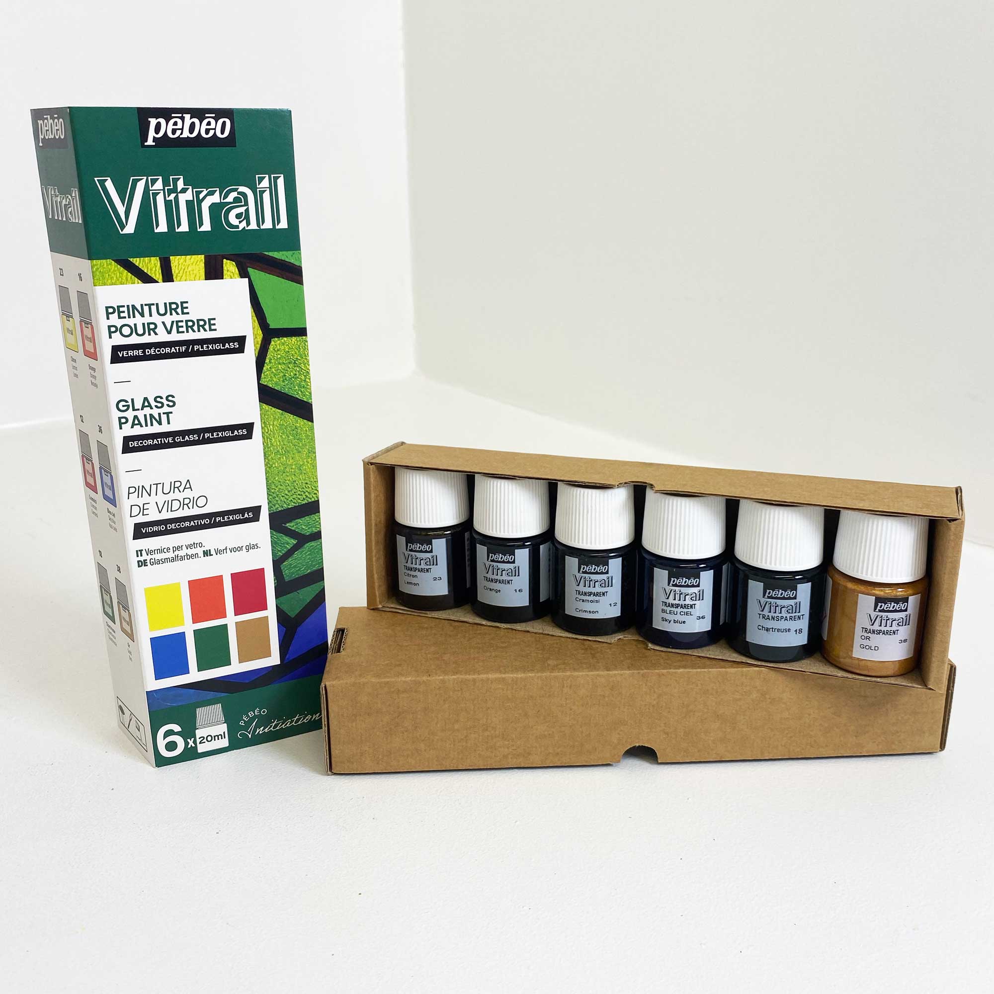 Vitrail Initiation Glass Paint Set 6 x 20ml