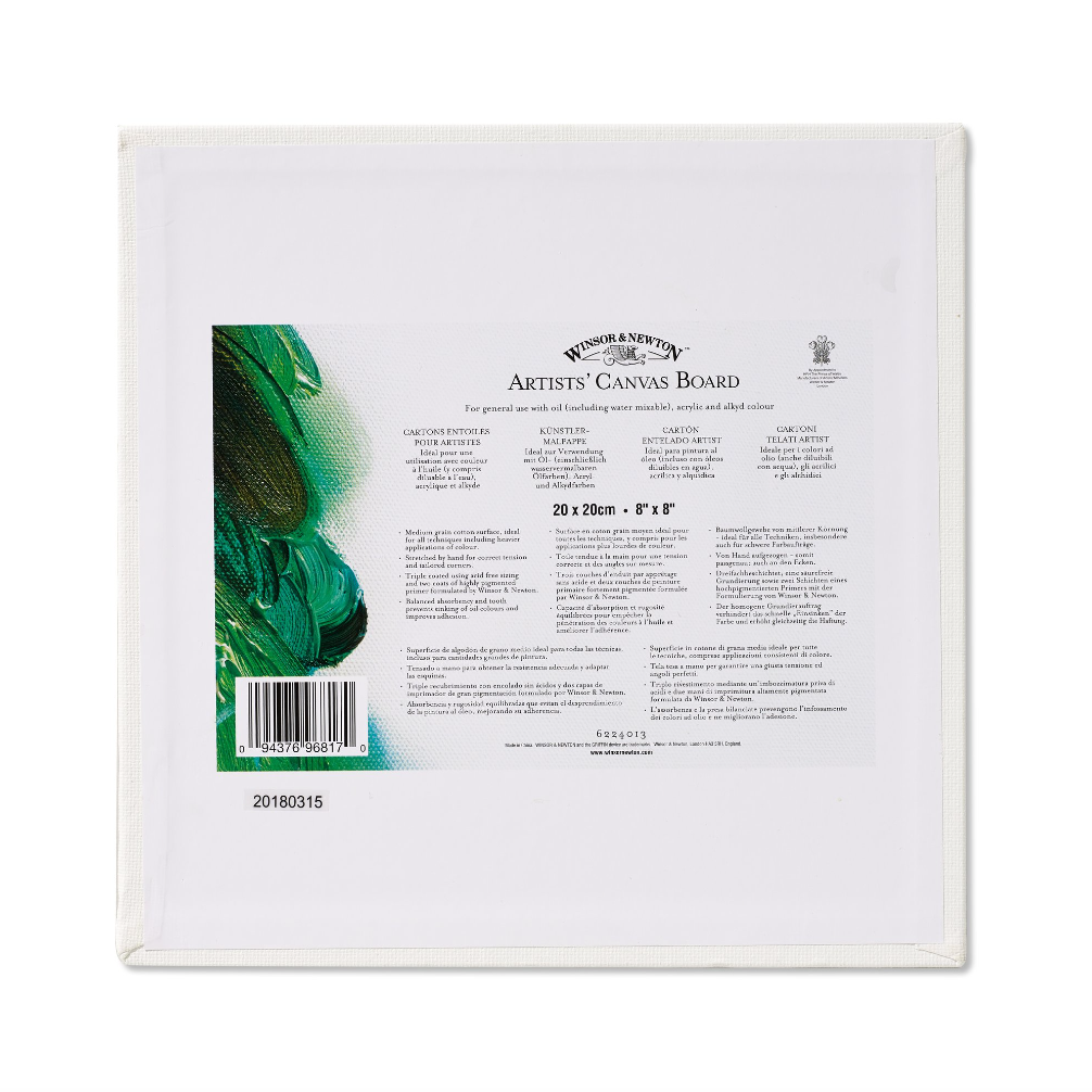 Winsor & Newton Artists' Canvas Boards - Back