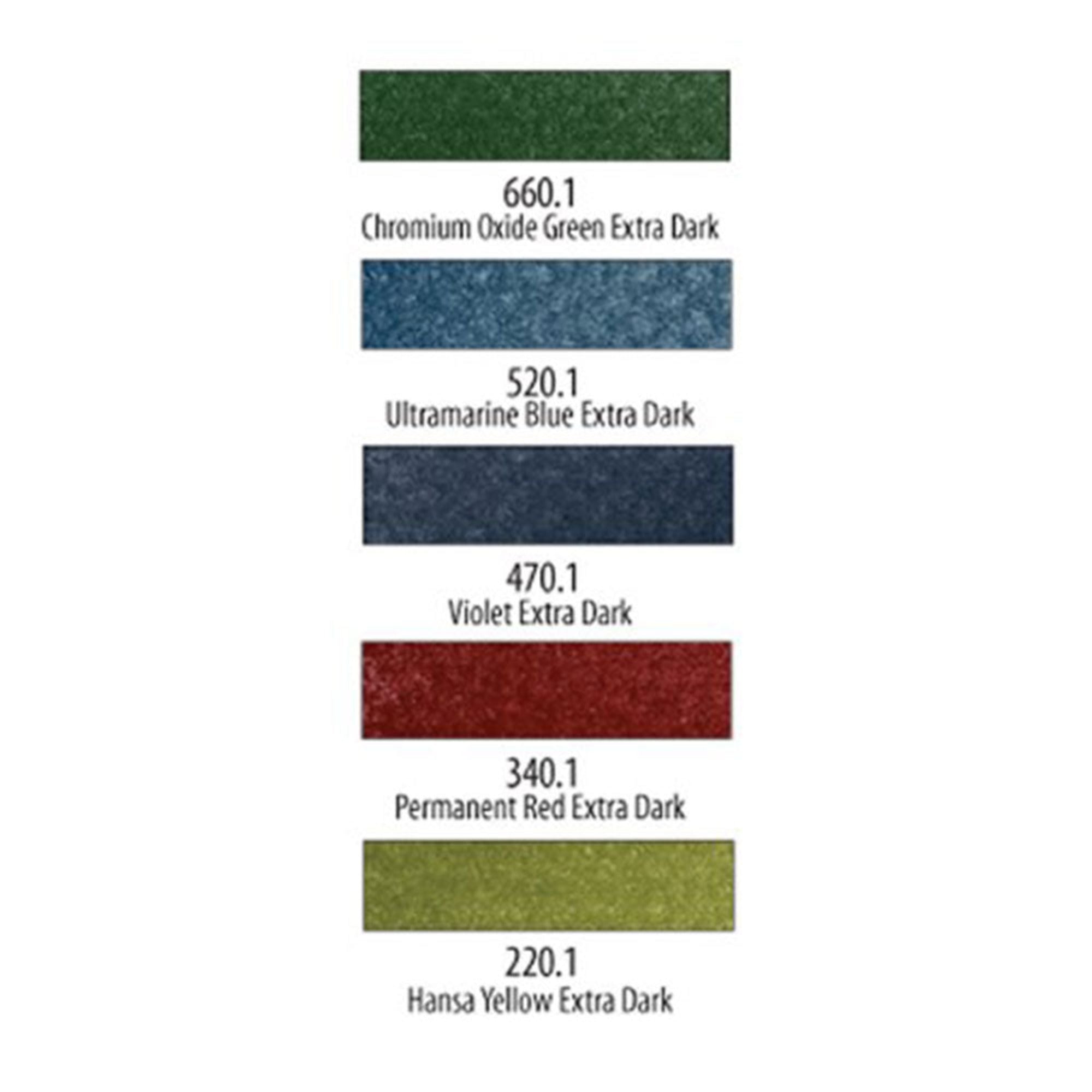 Pan Pastel Starter Set EXTRA DARK - Set of 5 Colour Swatches
