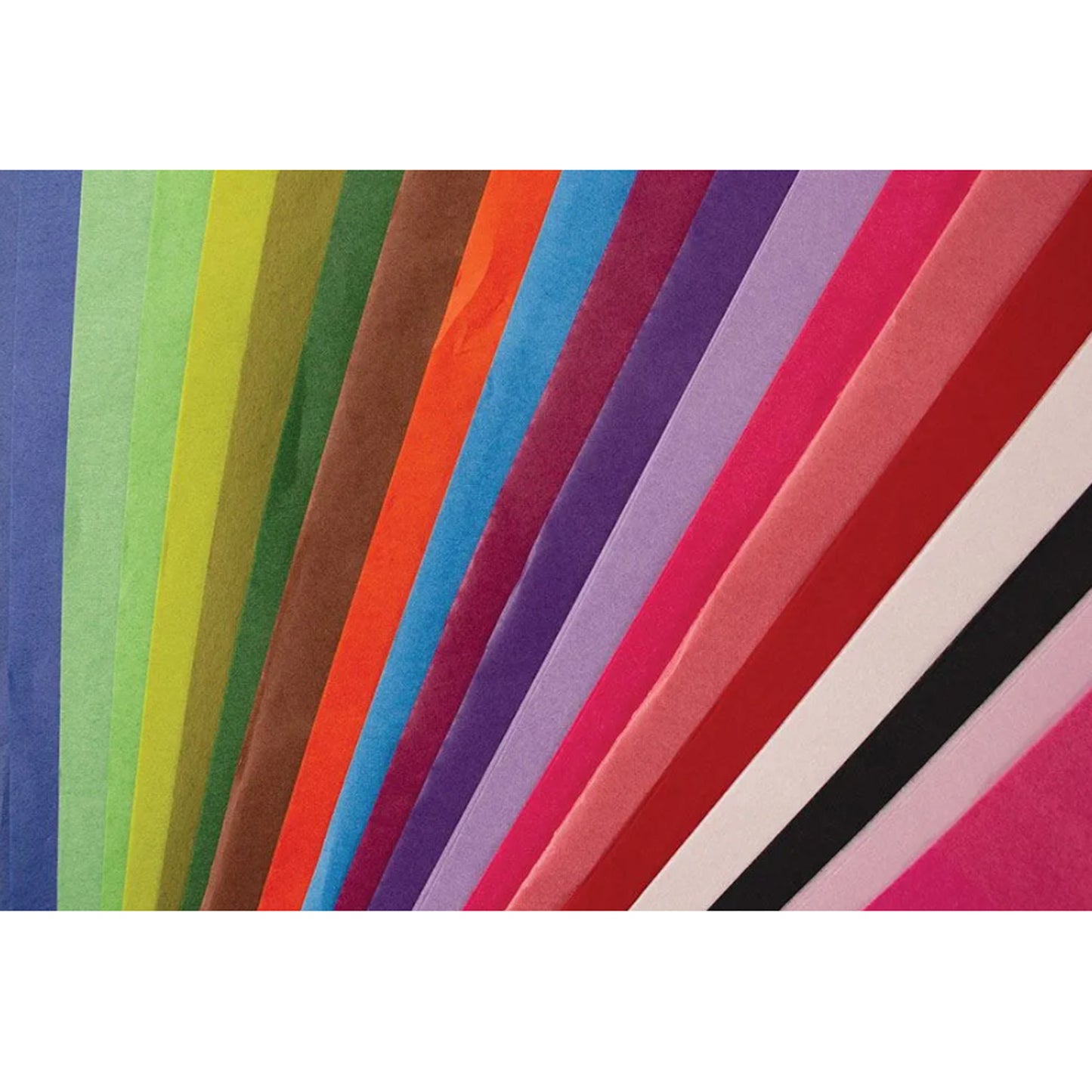 Seawhite Mixed Tissue Paper - 100 Sheet Pack, 20 Colour Mix - Colours Closeup