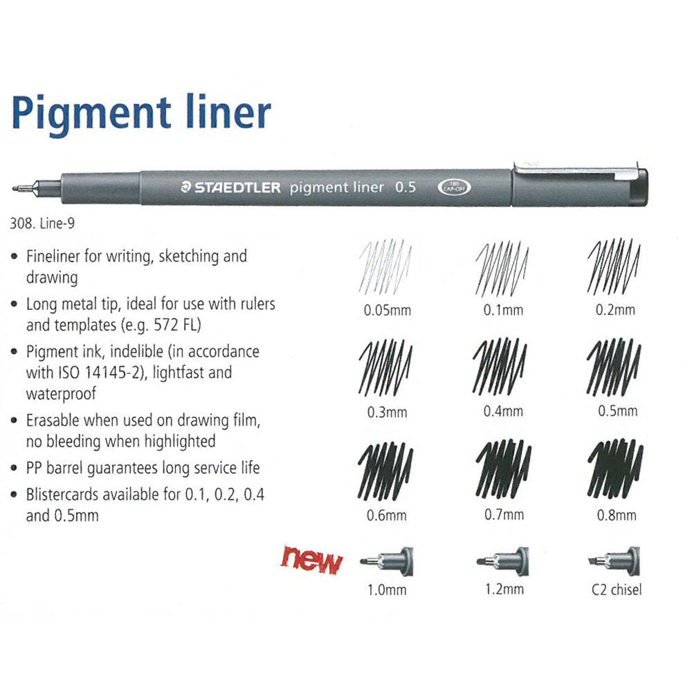 Staedtler Pigment Liners 308 (Fine Liner)