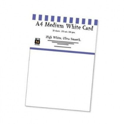 Southfield Packs of Medium White Card 225gsm/275micron - Pack of 22 Sheets