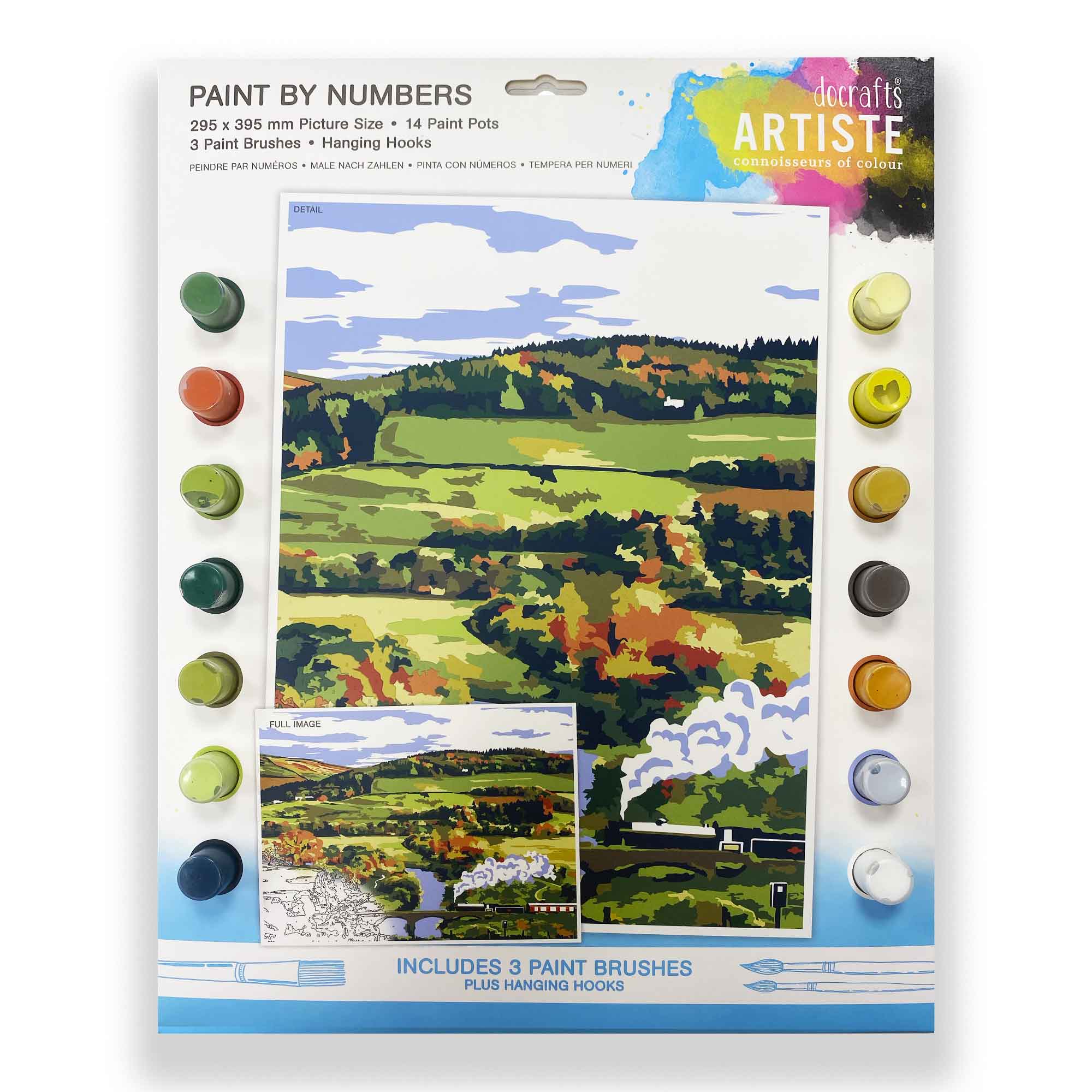 Docrafts Artiste Paint by Numbers (295 x 395mm) Steam Landscape