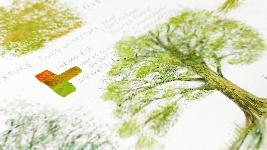 How to Paint Trees with Watercolours Using a Limited Colour Palette