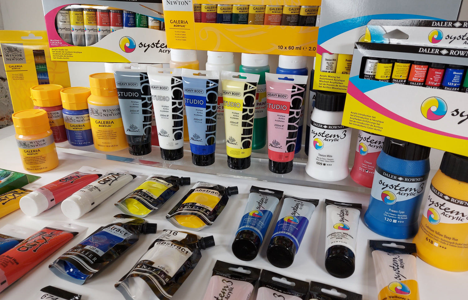 Artist Painting Set, 6 Acrylic Paint Colors, Wood Palette, 3