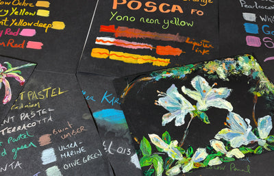 What mediums can I use on black paper?