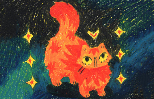 Phoebe Dee illustration of a big orange cat.