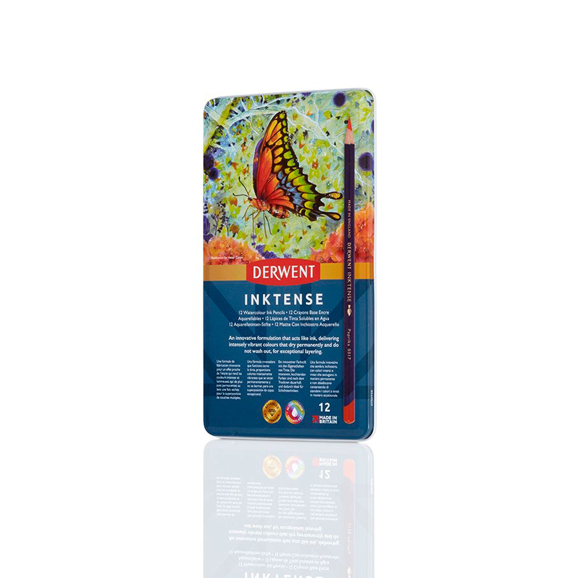 Once dry, the colour is permanent and can be worked over with other media.