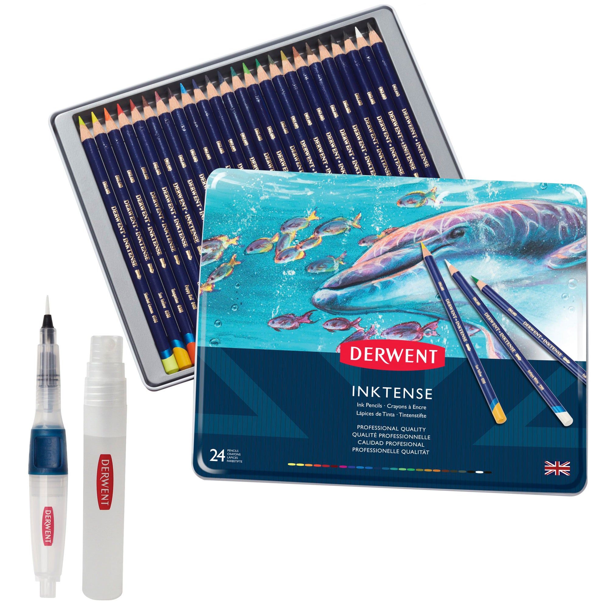 Derwent Inktense pencils are highly pigmented, intensely vibrant, watercolour pencils that are permanent when fully dry