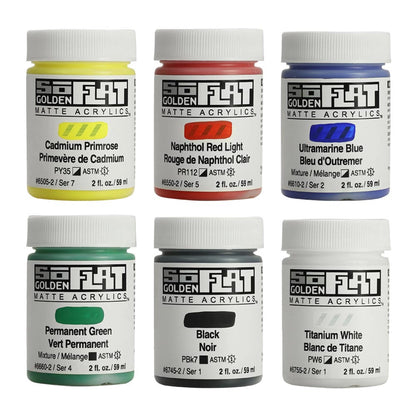 GOLDEN SoFlat Matte Acrylic Paint - 59ml - Pop Set of 6