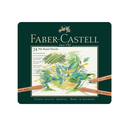 Faber-Castell Pitt PASTEL Pencil Metal Tin of 24 Pencils - Box 