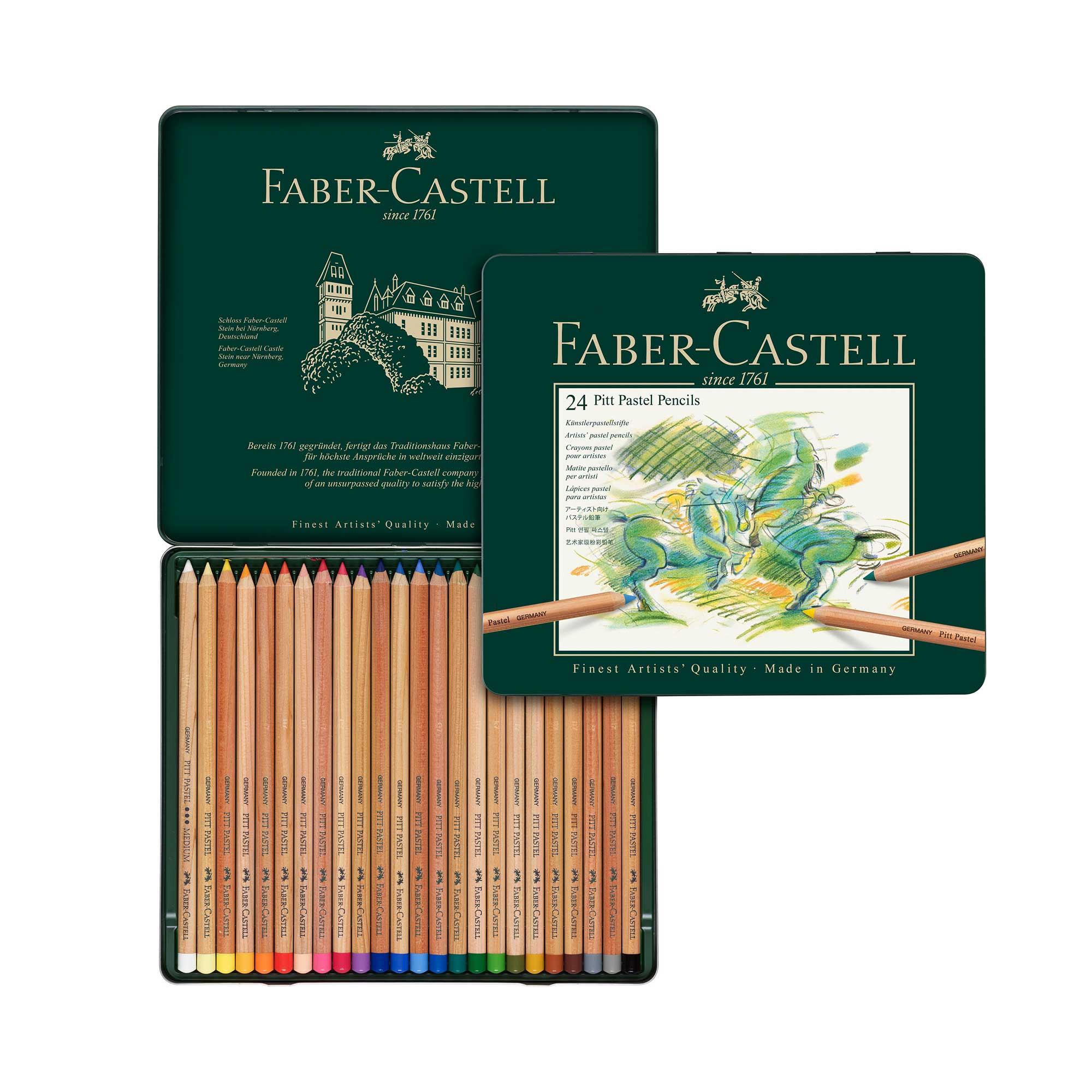 Faber-Castell Pitt PASTEL Pencil Metal Tin of 24 Pencils