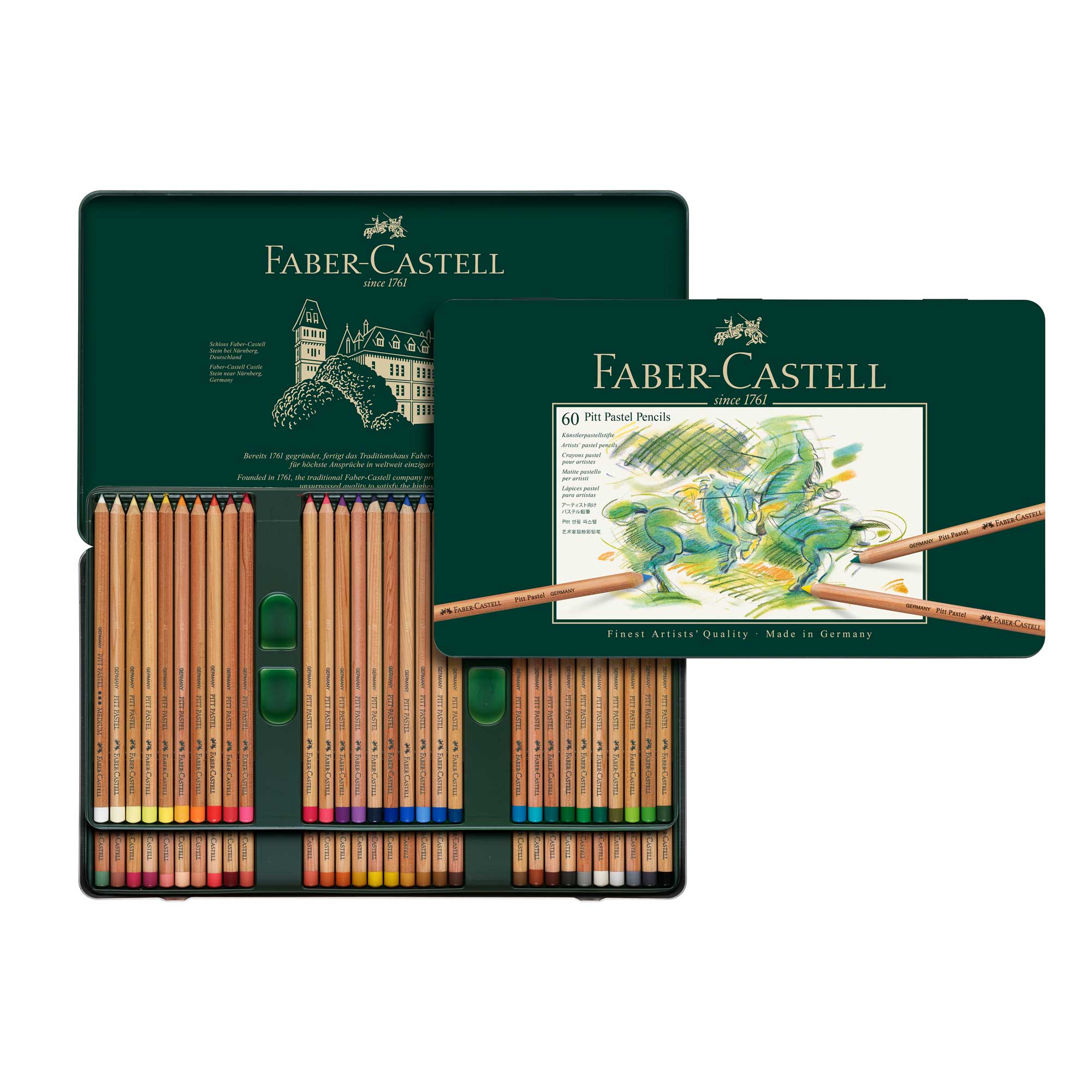 Faber-Castell Pitt PASTEL Pencil Tin of 60 Pencils