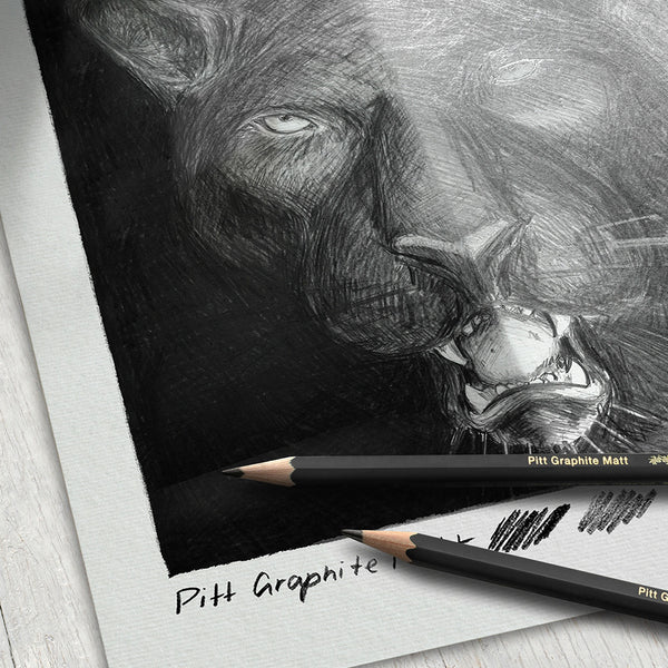 Faber-Castell Pitt Graphite Matt Pencil Set - Ultra Black HB, 2B, 4B ...