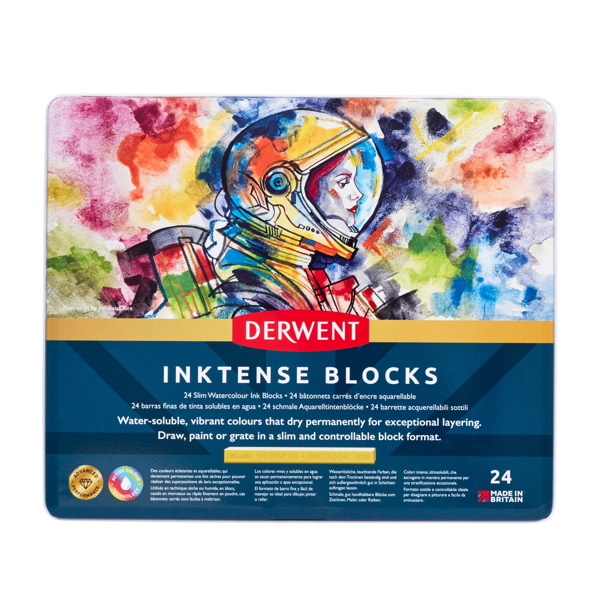 Derwent Inktense Watercolour Ink Blocks - Set of 24