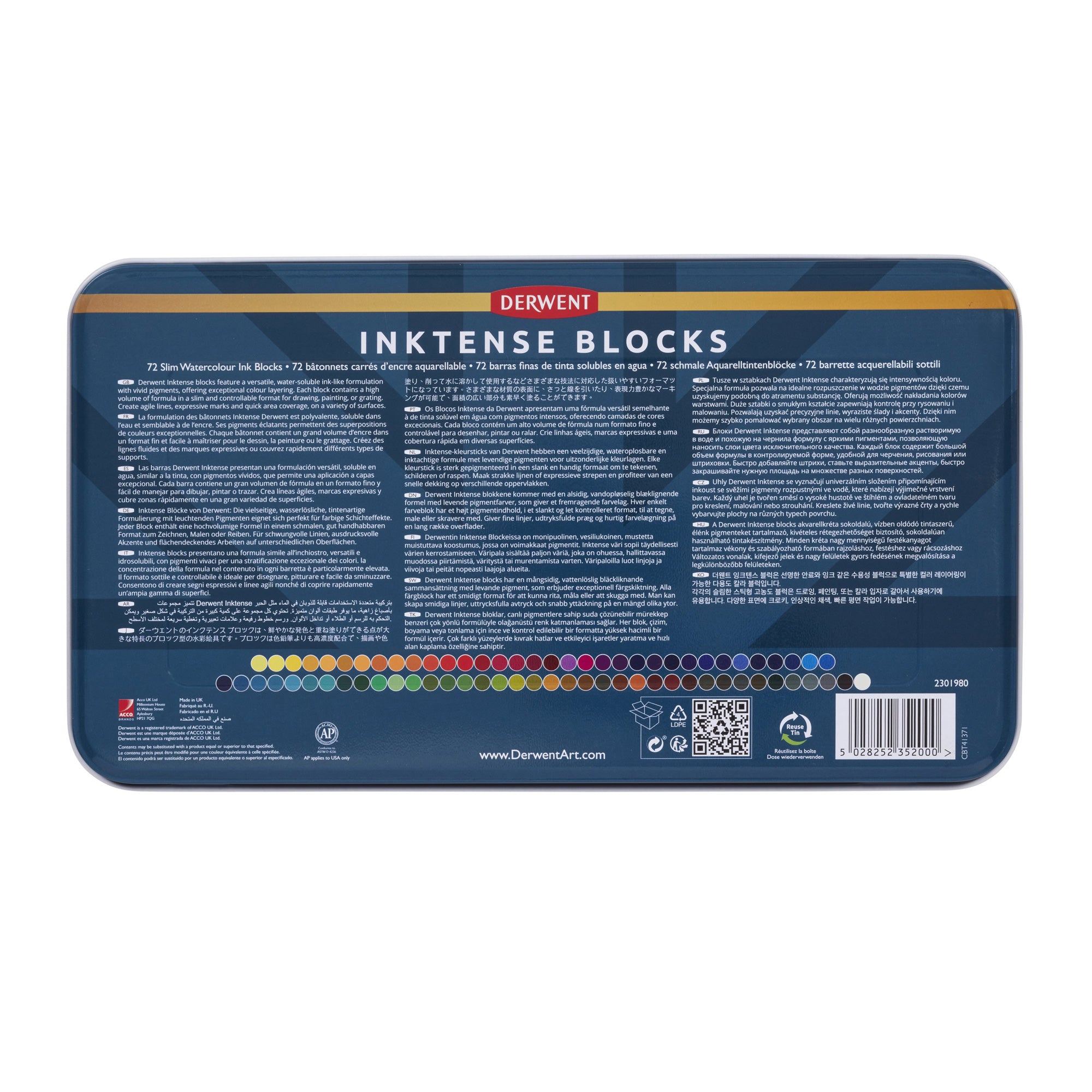 Derwent Inktense Colour Blocks - Tin of 72