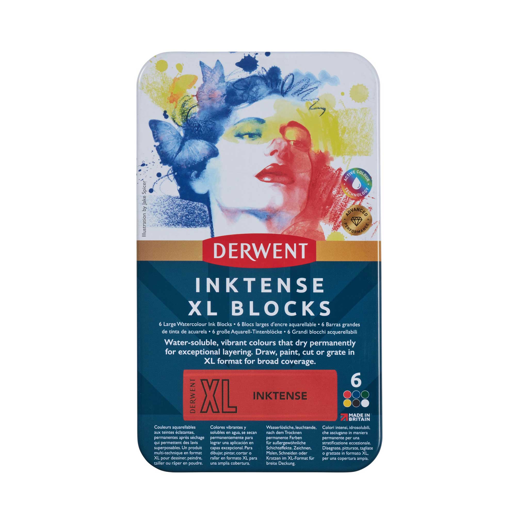 Derwent Inktense XL Blocks Tin of 6