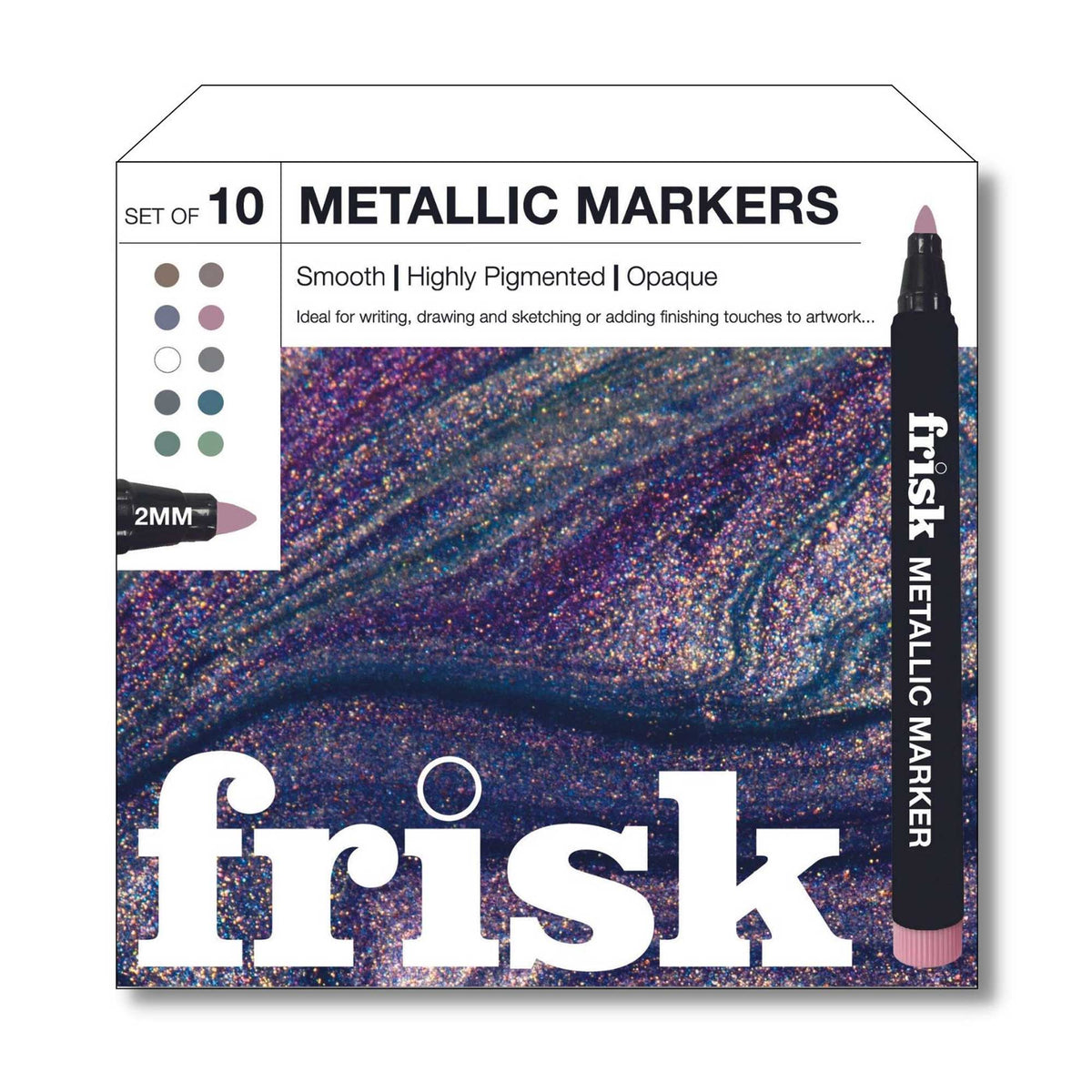 Frisk Metallic Markers Set of 10 - 2mm Box