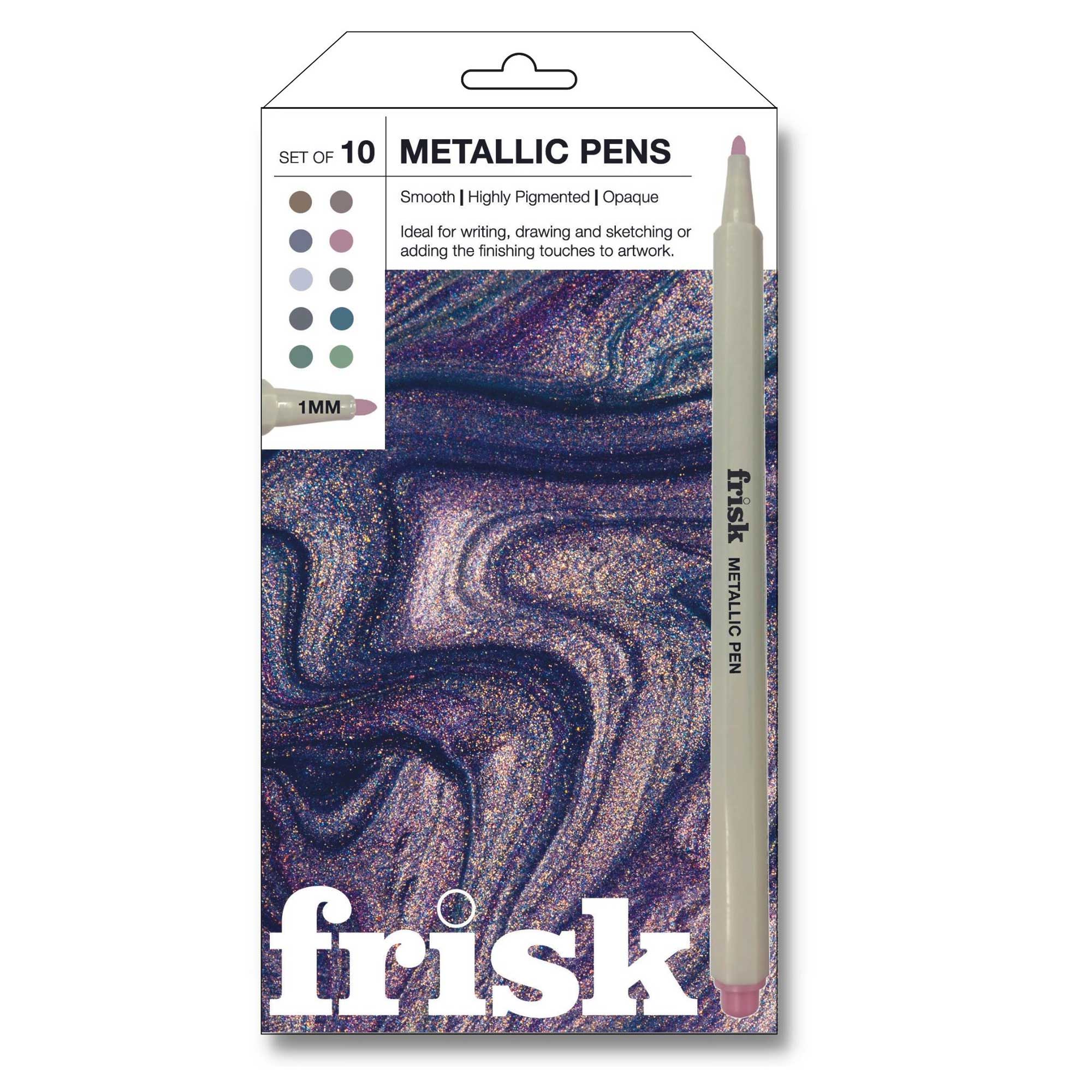 Frisk Metallic Pen Set of 10 - 1mm - Box