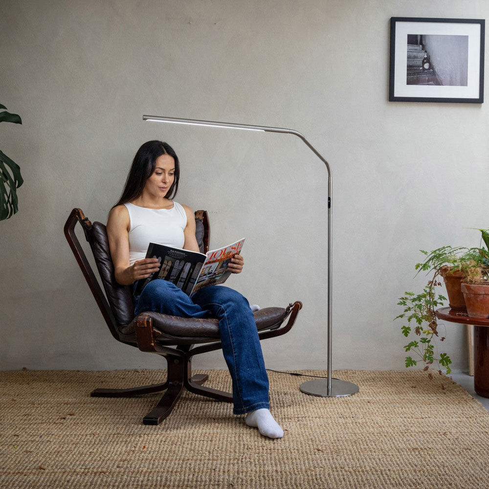 Daylight Lighting : Slimline 4 : Floor Lamp : Brushed Steel