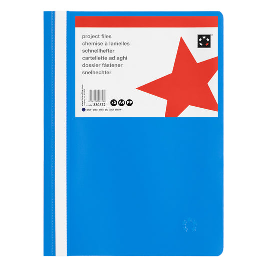 5 Star Office Project Files - A4 - Blue - Pack of 5