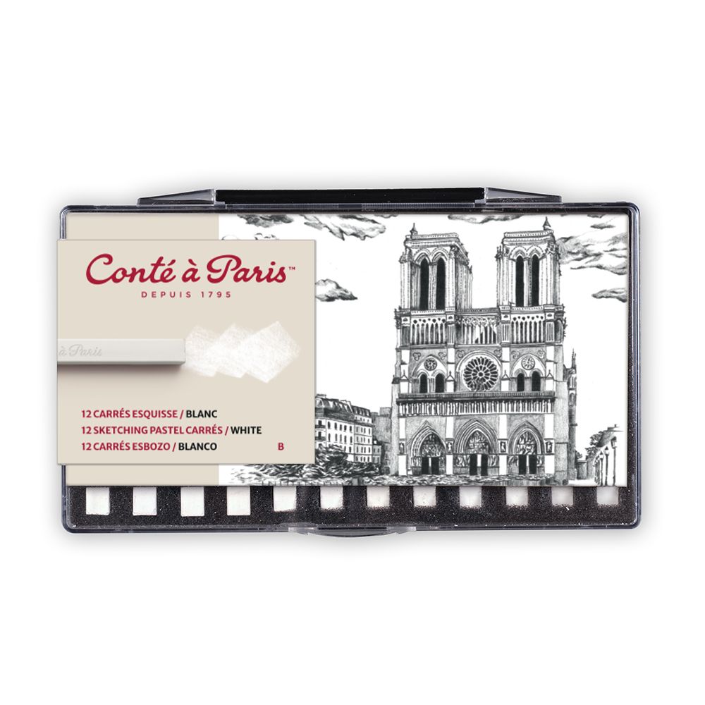 Conte a Paris : Carres : Sketching Crayon : White : B : Set of 12