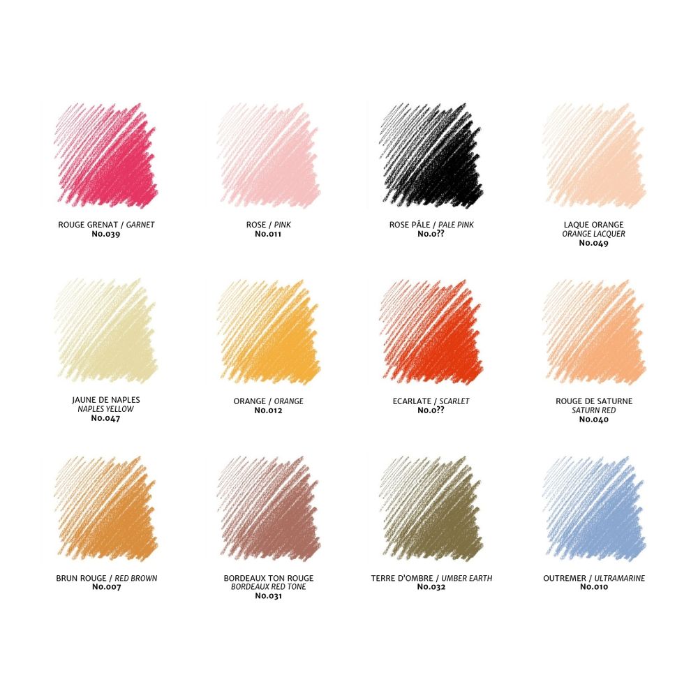 Conte a Paris : Carres : Sketching Crayon : Portrait : Set of 12