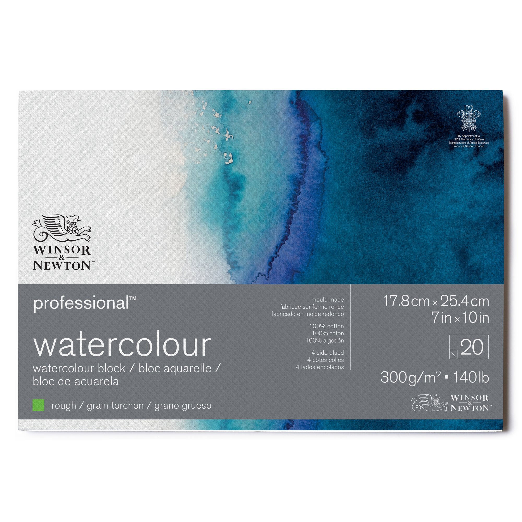 Winsor & Newton Professional Watercolour Block 300gsm/ 140Ib 20 Sheets - Rough