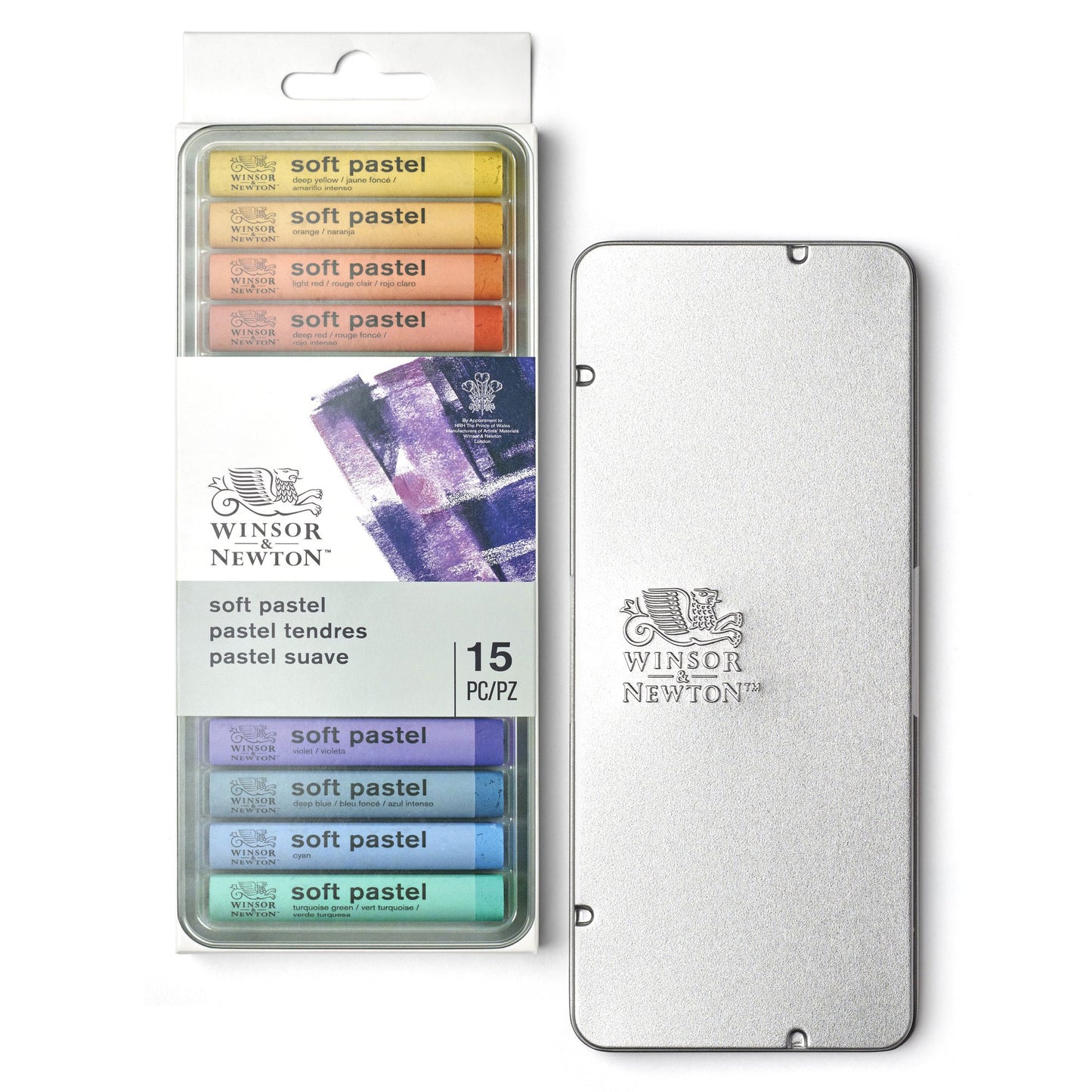 Winsor & Newton Fine Artists' Soft Pastels with tin