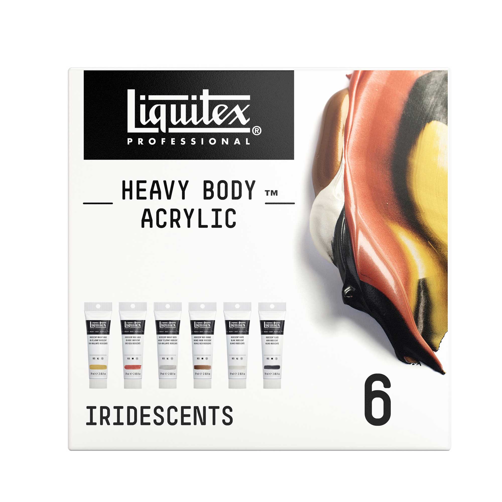 Liquitex Heavy Body Acrylic Iridescent Set 6 x 59ml tubes