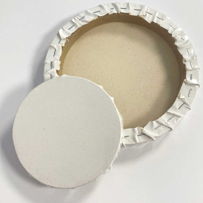 ARTdiscount Stretched Round Canvas - Back and front of the canvas