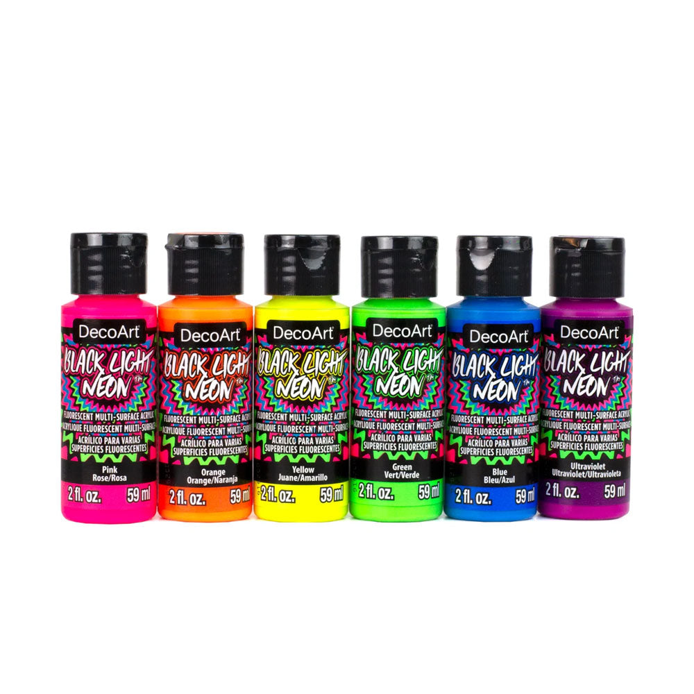 Deco Art : Black Light Neon : Multi-Surface Acrylic Paint : 59ml : Set of 6