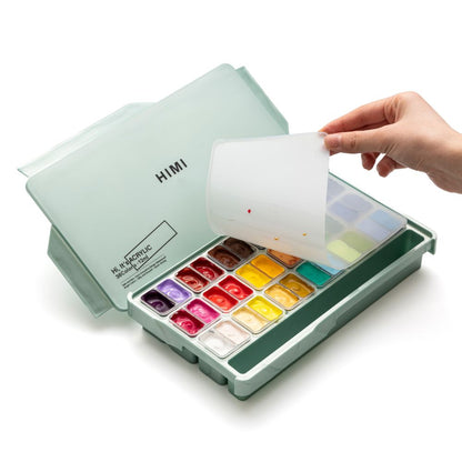 HIMI : Jelly Cup Acrylic : 12ml Twin Cups : Set of 36 Colours : Plastic  Case : Pearl Green