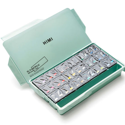 HIMI : Jelly Cup Acrylic : 12ml Twin Cups : Set of 36 Colours : Plastic  Case : Pearl Green