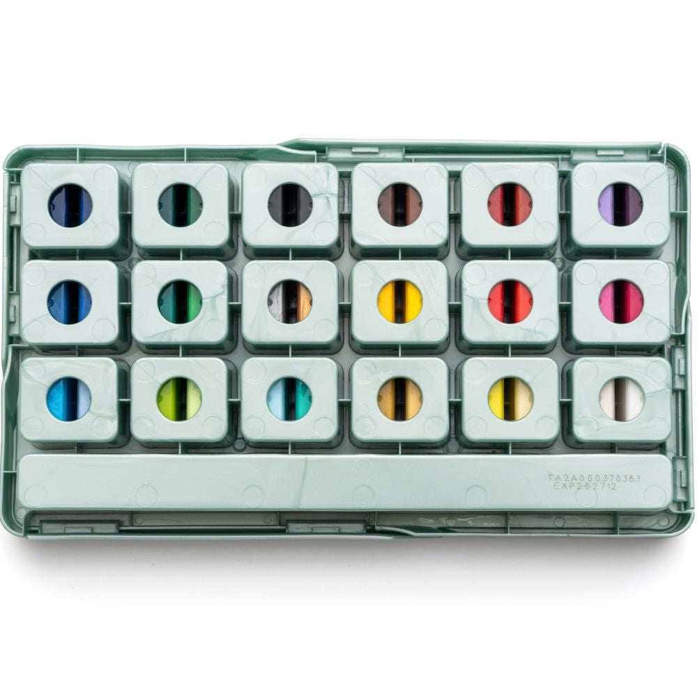 HIMI : Jelly Cup Acrylic : 12ml Twin Cups : Set of 36 Colours : Plastic  Case : Pearl Green