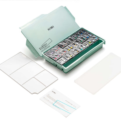 HIMI : Jelly Cup Acrylic : 12ml Twin Cups : Set of 36 Colours : Plastic  Case : Pearl Green